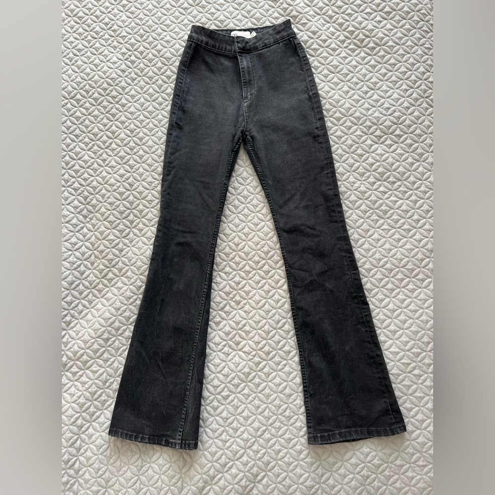 Classic black Zara Women's high waist bootcut  denim Jeans